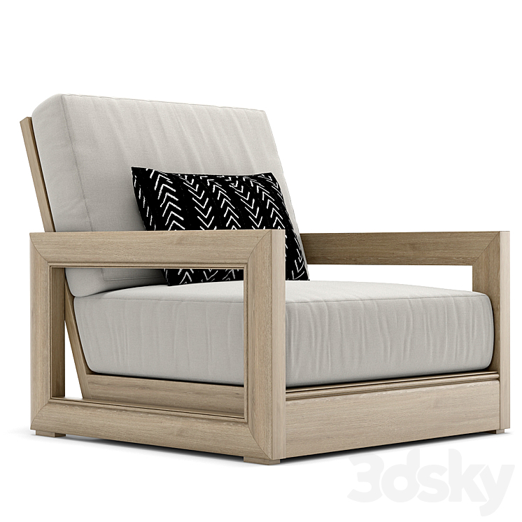 RH Outdoor Costa armchair 3DS Max - thumbnail 1