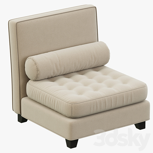 RH Teen Rylin Tufted Armless Chair 3ds Max - thumbnail 1