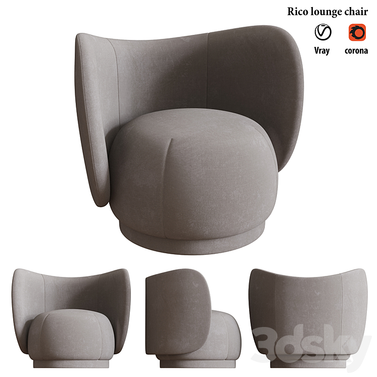 Rico lounge chair 3DS Max - thumbnail 1