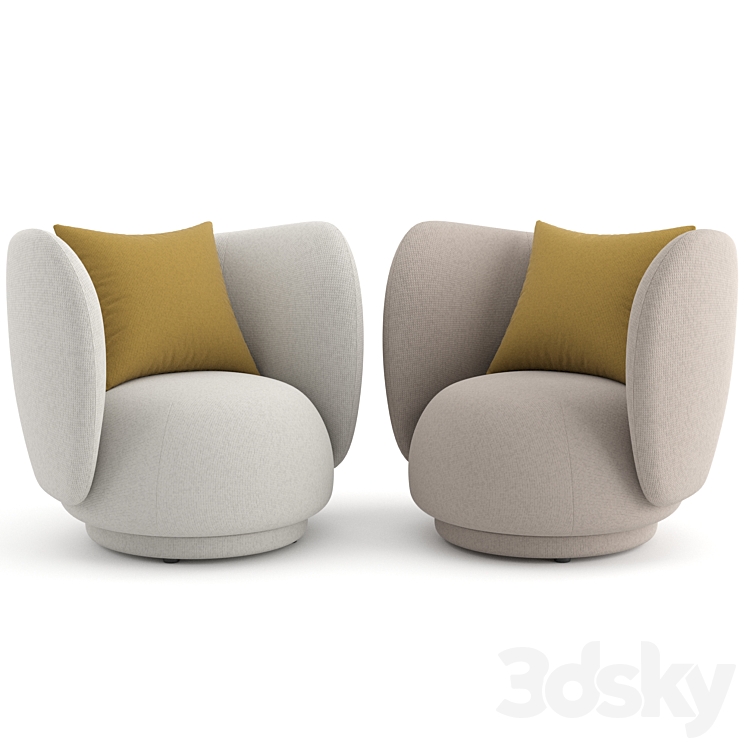 Rico Lounge Chair By ferm Living 3DS Max Model - thumbnail 2