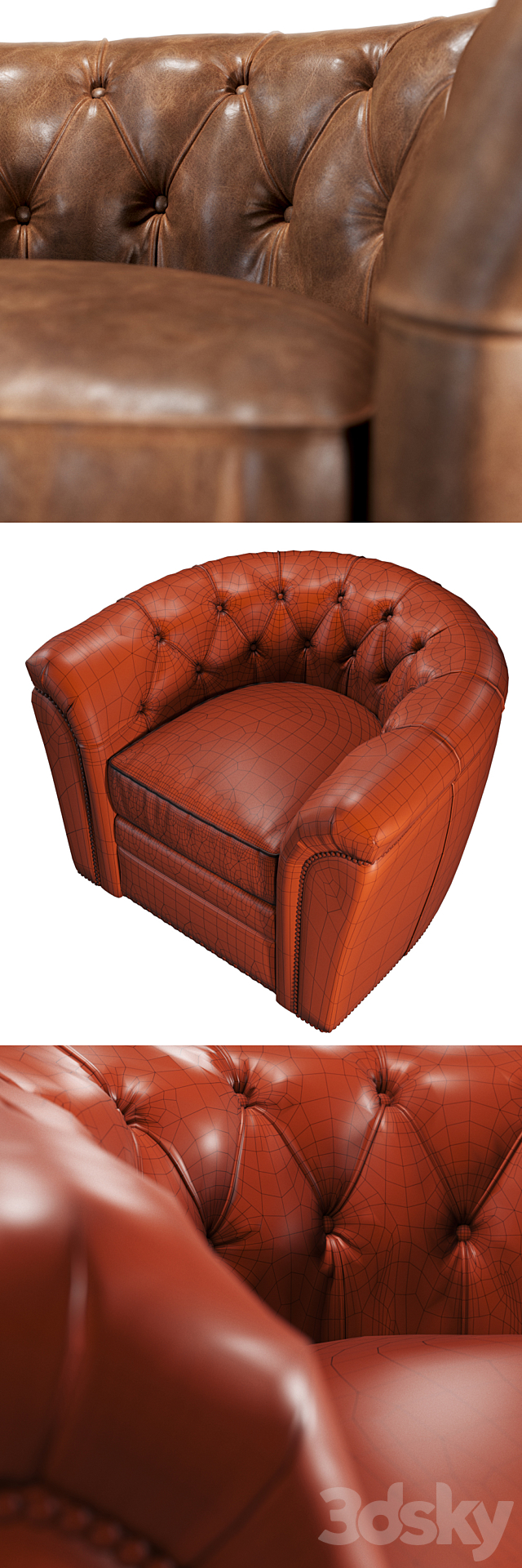 Ripley Swivel Club Chair 3DSMax File - thumbnail 3