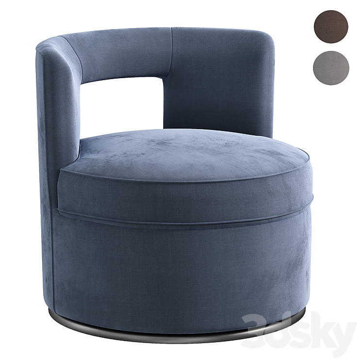 Rivet slade pouf 3DS Max Model - thumbnail 1