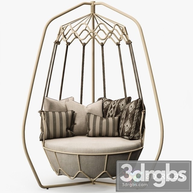 Roberti Rattan Gravity swing Armchair 3dsmax Download - thumbnail 1