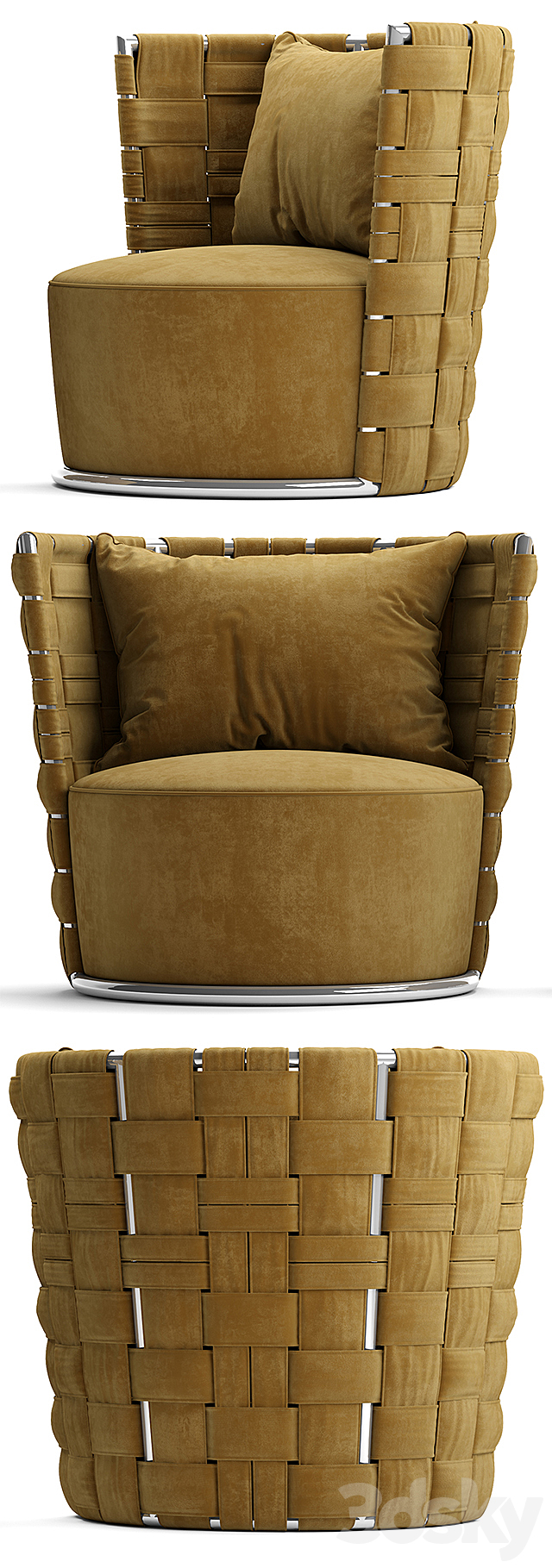 roberto cavalli Lounge Occasional Chairs Bell Armchair 3DS Max Model - thumbnail 2