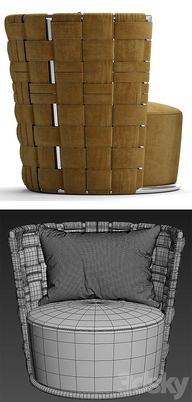 roberto cavalli Lounge Occasional Chairs Bell Armchair 3DS Max Model - thumbnail 3