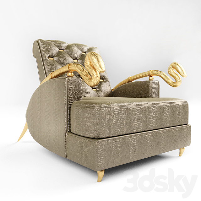 Roberto cavalli snake chair 3ds Max - thumbnail 1