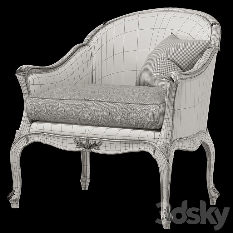 Roberto giovannini armchair art 1225 3DS Max Model - thumbnail 2