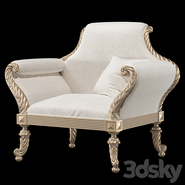 Roberto giovannini armchair art 676P 3DS Max Model - thumbnail 1