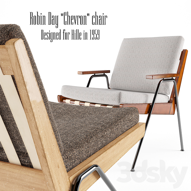 ROBIN DAY CHEVRON CHAIR HILLE 1959 3DSMax File - thumbnail 1