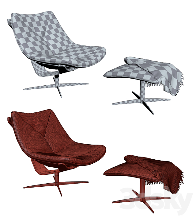 Roche Bobois Dolphin Armchair 3DSMax File - thumbnail 3