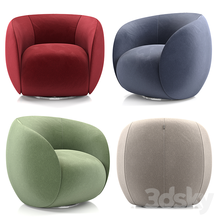 Roche bobois dot armchair 3DS Max - thumbnail 2