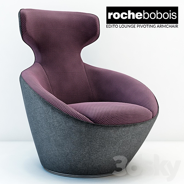 Roche bobois Edito lounge pivoting armchar 3DSMax File - thumbnail 1