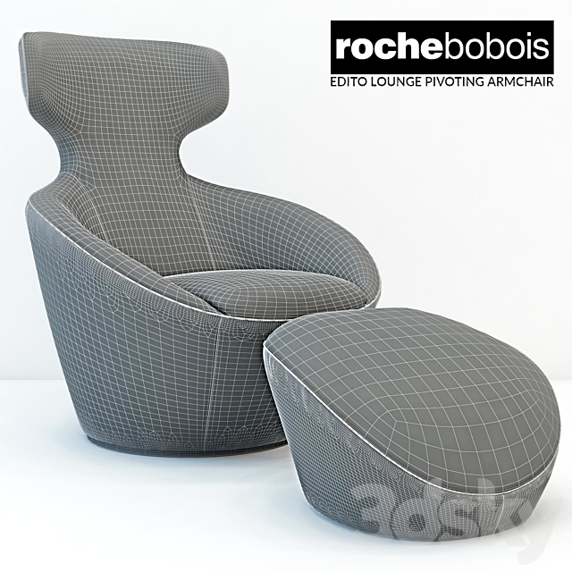 Roche bobois Edito lounge pivoting armchar 3DSMax File - thumbnail 3