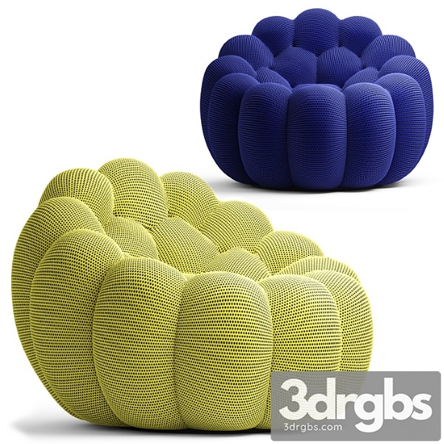 Rochebobois armchair bubble 3dsmax Download - thumbnail 1