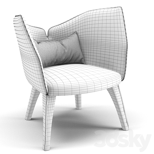 Rochebobois Lady B. Armchair 3DS Max Model - thumbnail 3