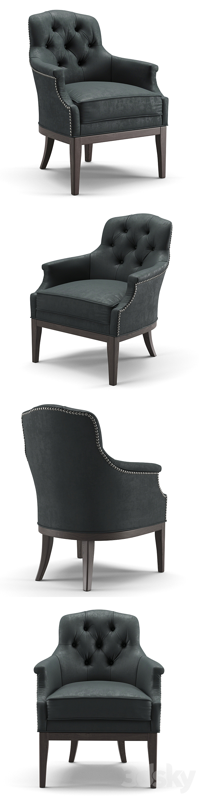 Rochebobois Manor Armchair 3DSMax File - thumbnail 2