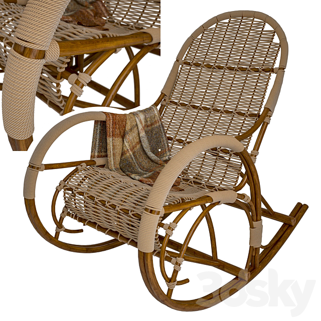 rocking chair 3ds Max - thumbnail 2