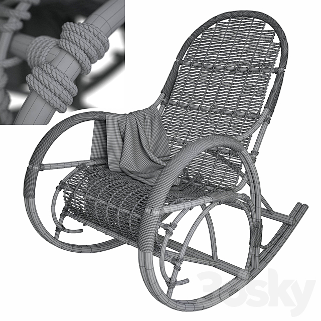 rocking chair 3ds Max - thumbnail 3