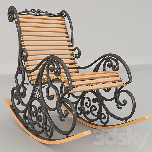 rocking chair 3DS Max Model - thumbnail 2