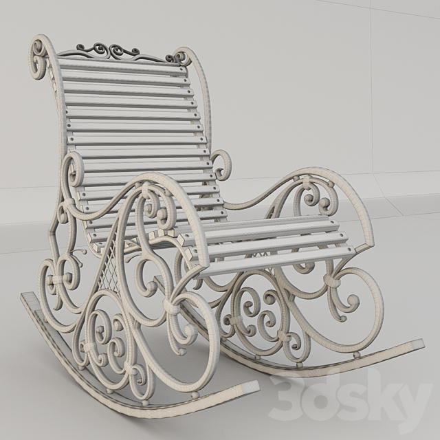 rocking chair 3DS Max Model - thumbnail 3