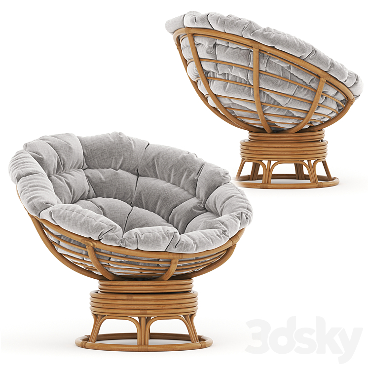 Rocking chair Papasan 3DS Max - thumbnail 2