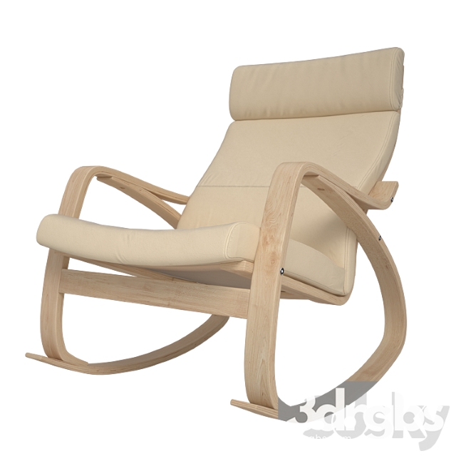 Rocking Chair Poeng Ikea 1 3dsmax Download - thumbnail 1