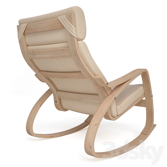 Rocking chair Poeng IKEA 3DS Max Model - thumbnail 2