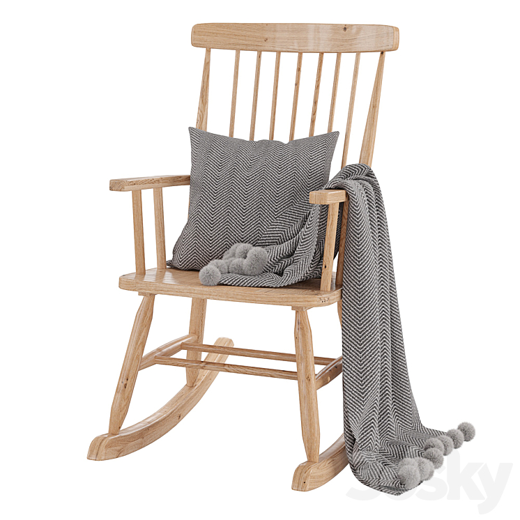 Rocking chair Terence 3DS Max - thumbnail 1