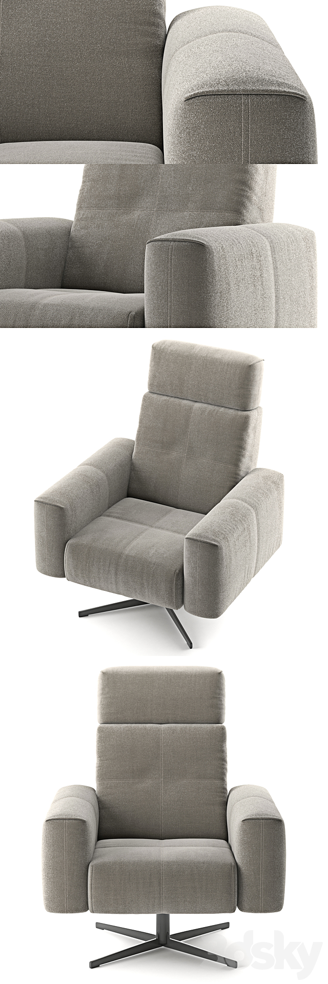 Rolf Benz 50 armchair 3ds Max - thumbnail 2