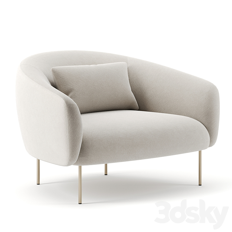 Roma lounge chair by Tacchini 3DS Max - thumbnail 1