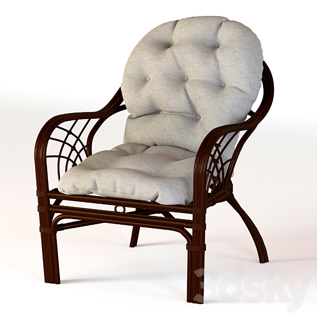 Roma rattan chair 3ds Max - thumbnail 1