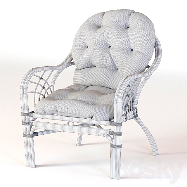 Roma rattan chair 3ds Max - thumbnail 2