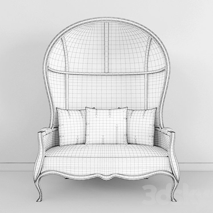 Roman Chair Black 3DS Max Model - thumbnail 2