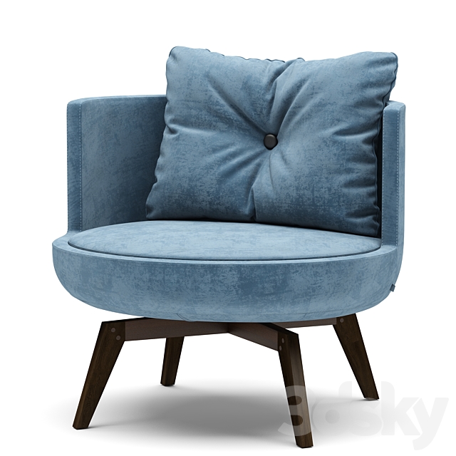 Round armchair 3ds Max - thumbnail 3