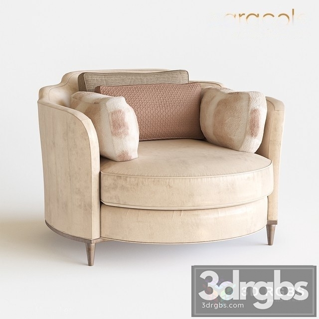 Round Caracole Armchair 3dsmax Download - thumbnail 1