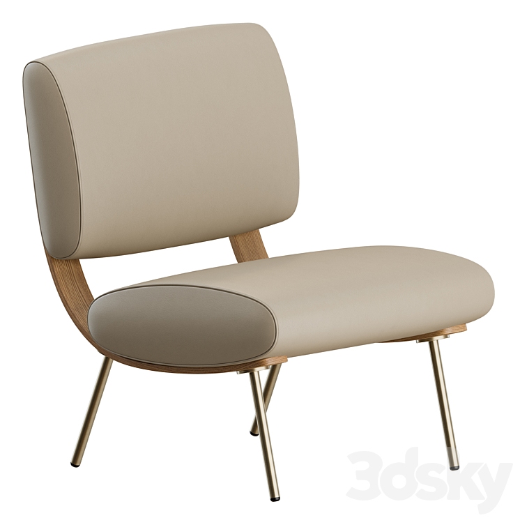 ROUND D.154.5 Armchair by Molteni & C 3DS Max Model - thumbnail 2