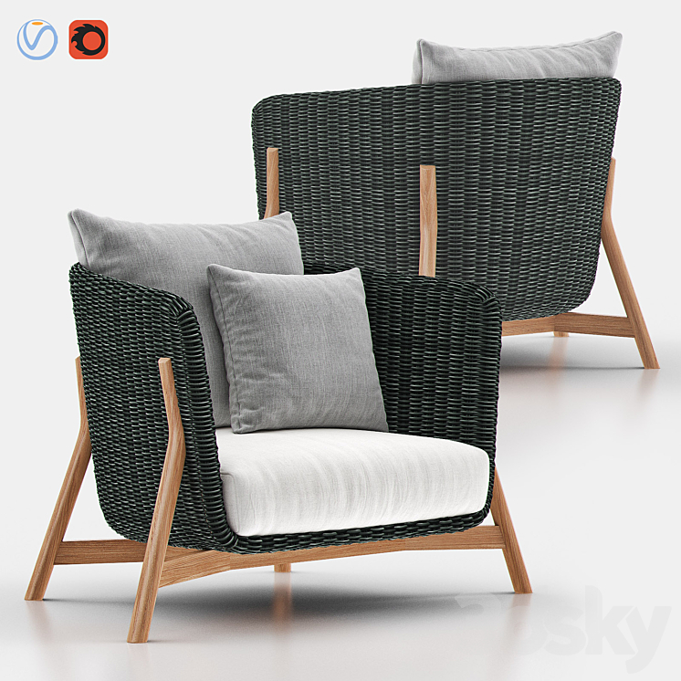 ROUND SILLON Armchair – POINT 3DS Max - thumbnail 1