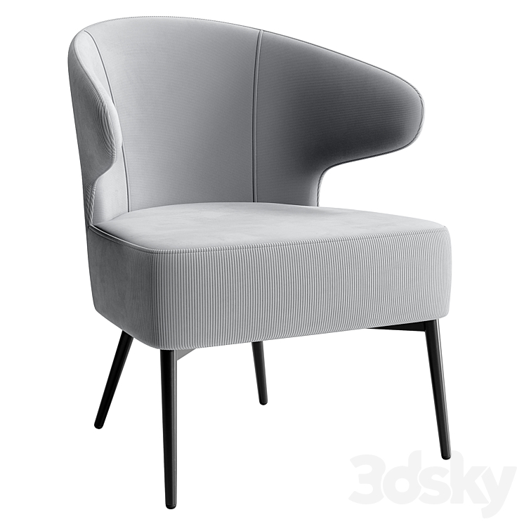 Royal Stripes armchair 3DS Max Model - thumbnail 1