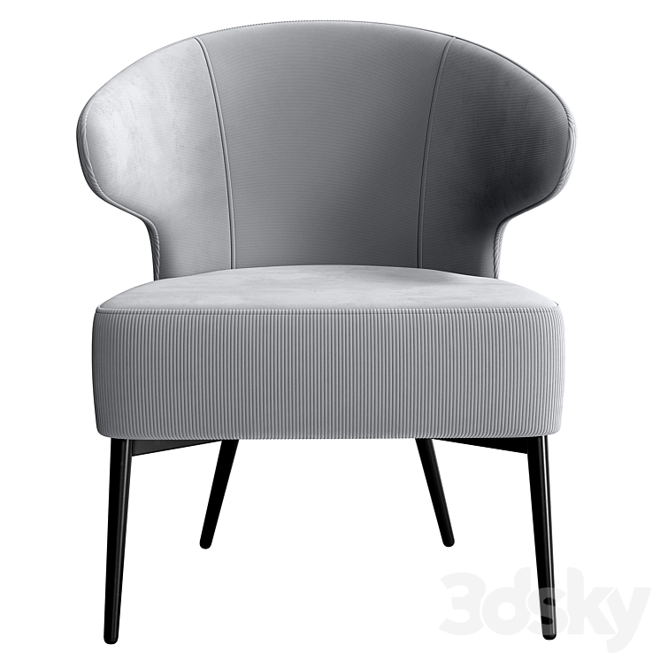 Royal Stripes armchair 3DS Max Model - thumbnail 2