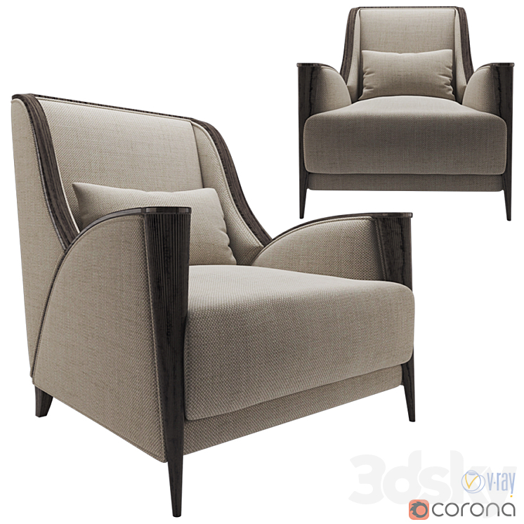 Rozzoni brezza armchair 3DS Max - thumbnail 1