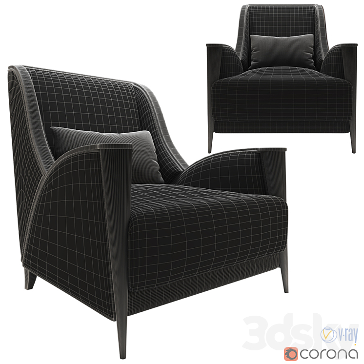 Rozzoni brezza armchair 3DS Max - thumbnail 2