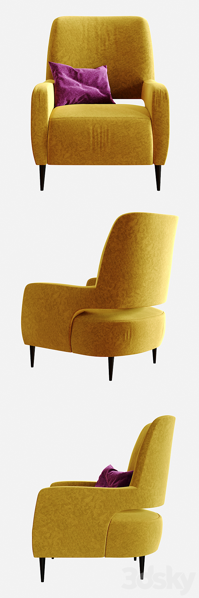 Rubelli casa Barbacan chair 3ds Max - thumbnail 2