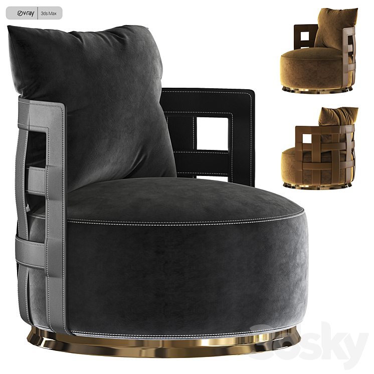 Rugiano Braid Armchair 3DS Max - thumbnail 1