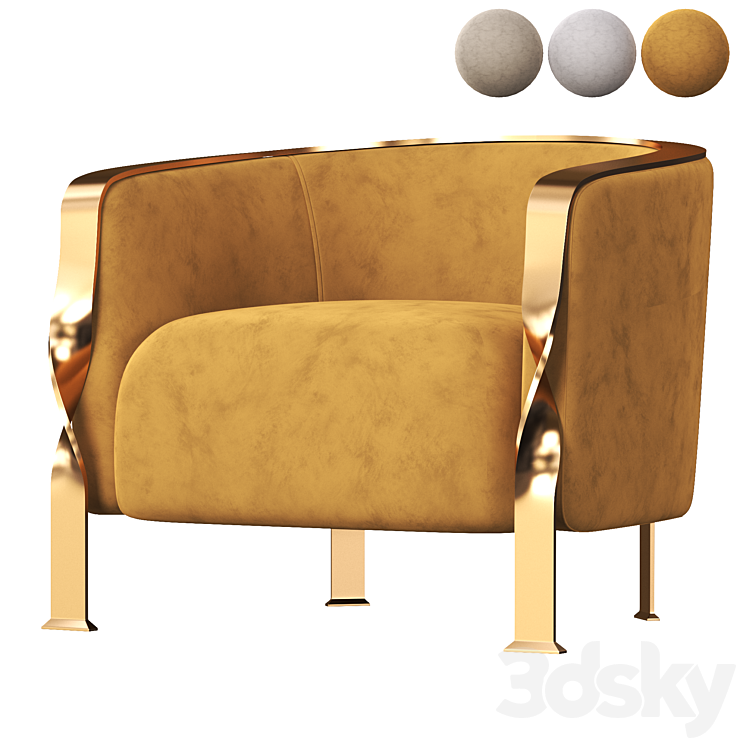 Rugiano_Paris_Armchair 3DS Max - thumbnail 2