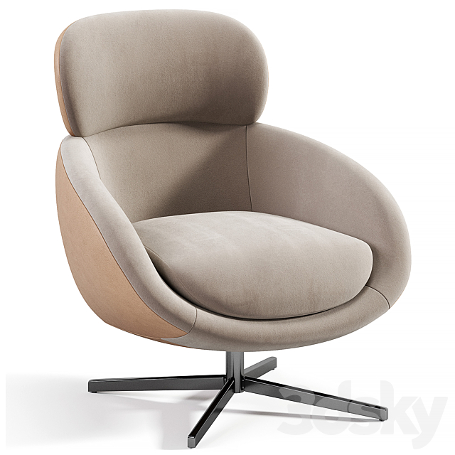 Russell Armchair By Minotti 3DS Max Model - thumbnail 3