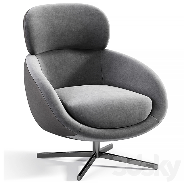 Russell Armchair By Minotti 3DS Max Model - thumbnail 5