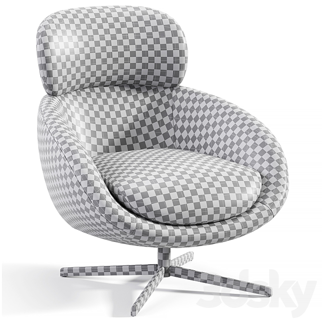 Russell Armchair By Minotti 3DS Max Model - thumbnail 7