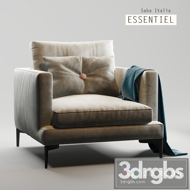 Saba Italia Essentiel Armchair 3dsmax Download - thumbnail 1