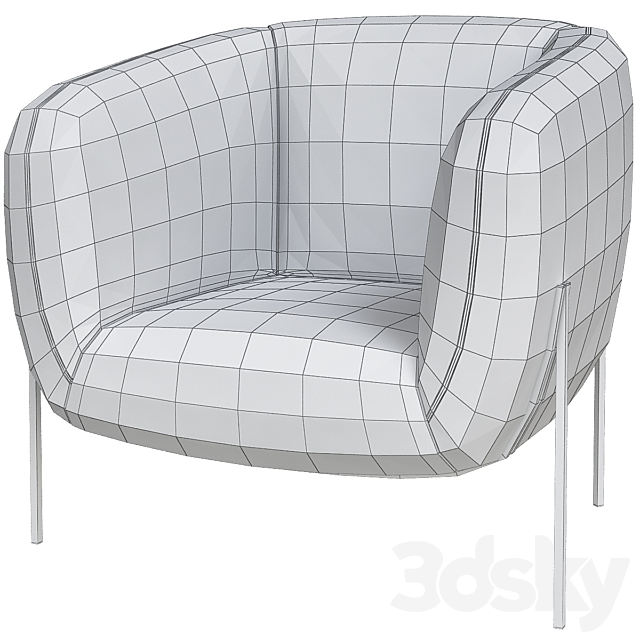 Saba Italia Geo Armchair 3DS Max Model - thumbnail 2