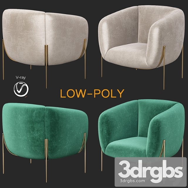 Saba italia geo armchair 3dsmax Download - thumbnail 1